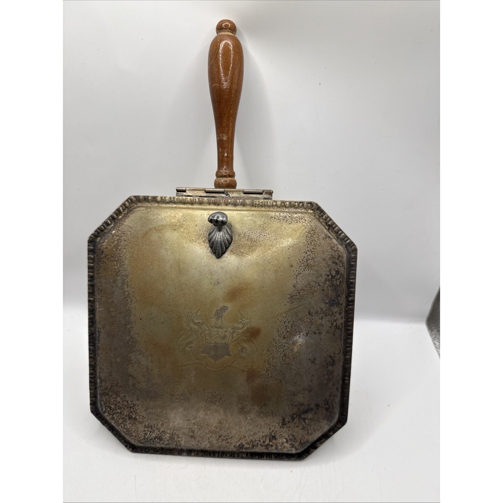 Ornate Claw Foot Silent Butler Crumb Catcher Wood Handle 1883 FB Rogers Vintage - Picture 2 of 10
